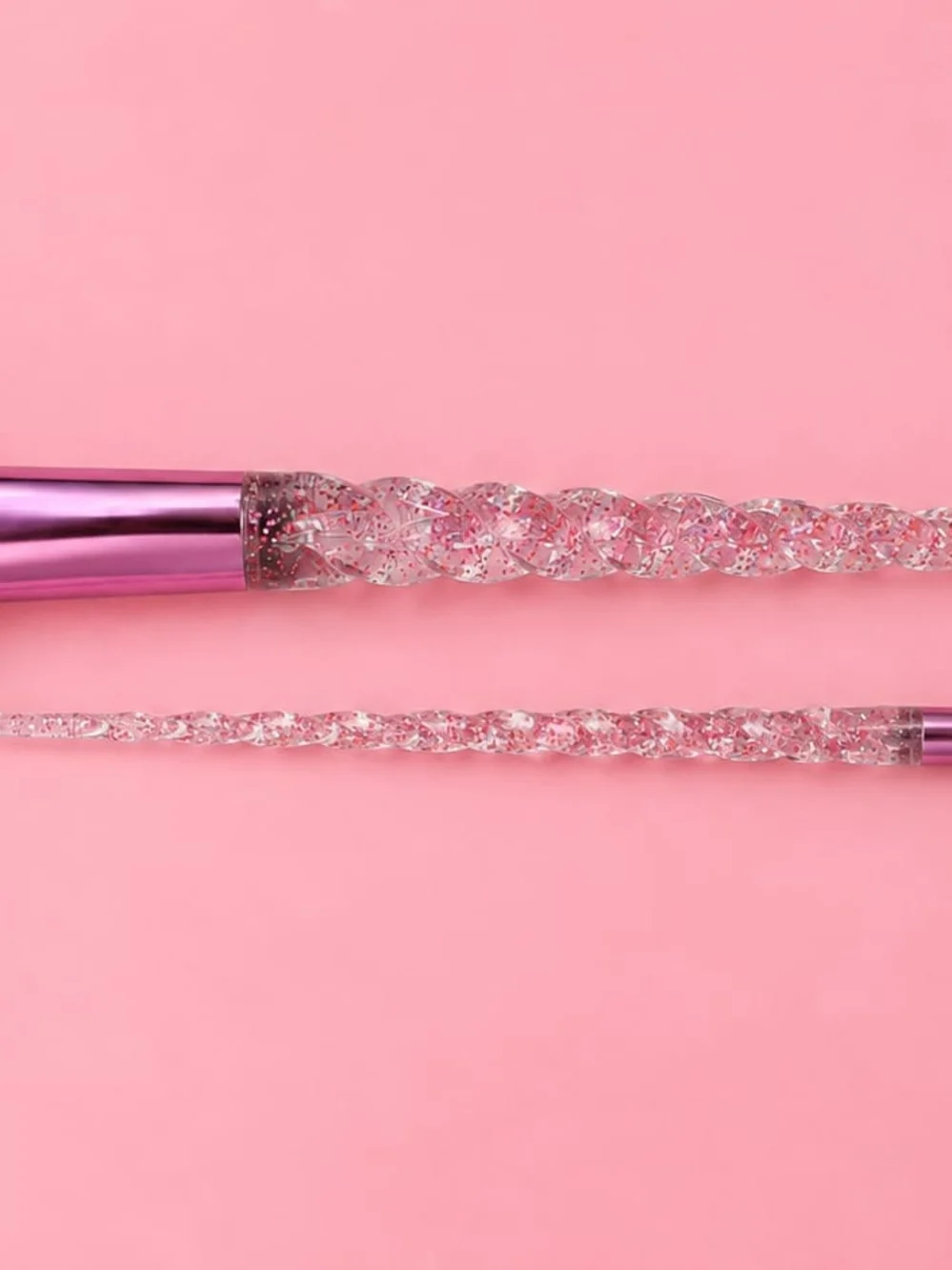 28 Pcs Pink Glitter Makeup Brush & Beauty Accessory Set with Headband